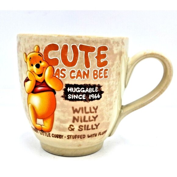 Disney Winnie The Pooh Mug "Cute As Can Bee" Huggable Since 1966 Vintage Look - Picture 1 of 3